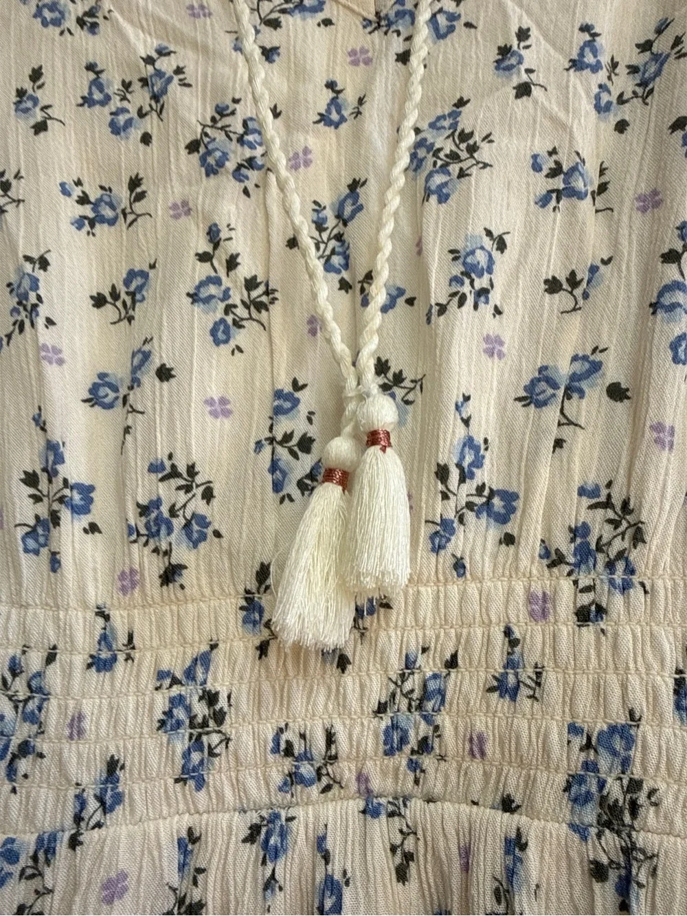 Lightweight Dress with Blue Floral Print